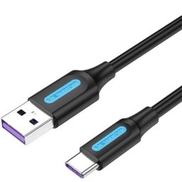 Cable Vention CORBC USB 2.0 a USB Tipo-C 0,25 m Negro doble apantallado