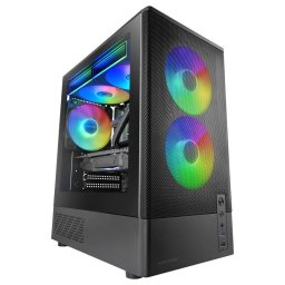 Mars Gaming Mc-onyx Caja Gaming Microatx Mesh Metálico 3x Ventiladores Argb Doble Cámara Negro