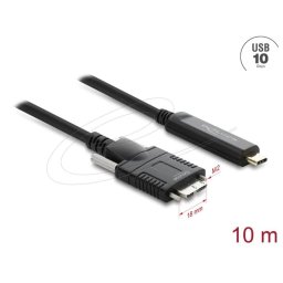 Cable USB Delock 83632 USB C a Micro-USB B 10 m óptico negro