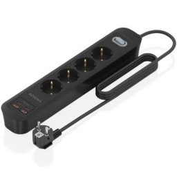 Regleta Aisens ASPS-2A2C13-BK 4 Tomas 2 USB-A 2 USB-C con Protección e Interruptor