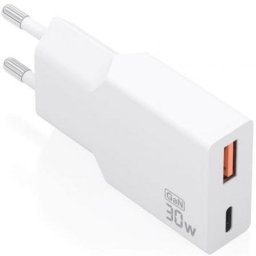 Cargador Aisens A110-1002 GaN 30W USB-C PD3.0 QC4.0 USB-A QC3.0 Blanco