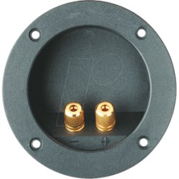 FREI LT 02RU - Terminal de altavoces, modelo rebajado, redondo, 2 polos