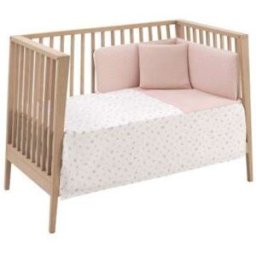 Juego 2 PCS. Colcha I-V. Cuna 60 Calma Rosa 60x120x3cm Cambrass