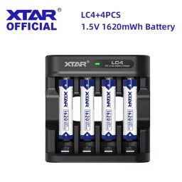 Cargador y 4 pilas recargables AAA para Calculadora con cámara