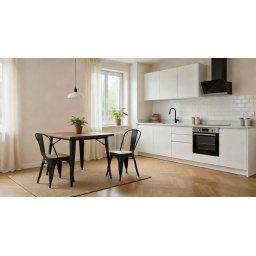 MESA NEGRA DE 80 x 80 cm TAPA DE MADERA