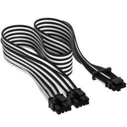 Corsair Cable Premium con Fundas PCIe Gen 5 12VHPWR 600 W y 12+4 Patillas con Funda Blanco/Negro