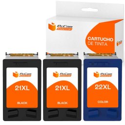 Pccom Essential HP 21XL/22XL Cartucho Tinta Compatible Negro/Tricolor Pack 3