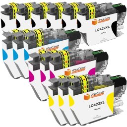 PcCom Essential Pack 15 Cartuchos Tinta Negro/Cian/Magenta/Amarillo Compatible con Brother LC422XL