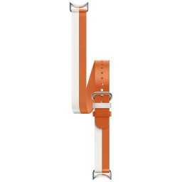 Xiaomi Correa de Piel Bicolor Blanca/Naranja para Xiaomi Smart Band 9