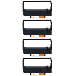 PcCom Essential Epson ERC38/ERC34/ERC30 Cinta Matricial Compatible Negro Pack 4