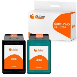 PcCom Essential HP 338/343 Cartucho Tinta Compatible Negro/tricolor Pack 2