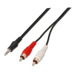 Cable AISENS A128-0147 Jack 3.5mm Macho a 2 RCA Macho 1.5m Negro