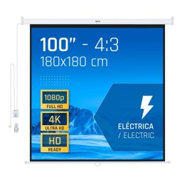 Iggual Pantalla eléctrica 4:3 100" 180x180 cm