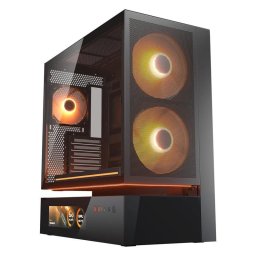 Caja PC Cougar CGR-2DA4B-MV Midi Tower ATX Vidrio Templado LCD RGB Negro