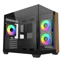 Caja PC Cooler Master Elite 481 Wood Mini Tower RGB Vidrio Templado