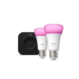 Kit de iluminación inteligente Philips Hue White and Color Ambiance E27 A60 2 bombillas + Bridge Pro Bluetooth Zigbee