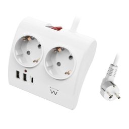 Estación de energía Ewent EW3870 2 tomas AC y 3 puertos USB Carga rápida Protección infantil