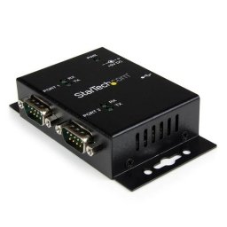 Startech ICUSB2322I Hub Industrial 2 Puertos Serie RS232 a USB Montaje Riel DIN Pared