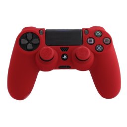 FR-TEC Funda de Silicona + Grips Red para PS4