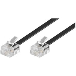 Goobay Cable de Teléfono RJ11 Macho/Macho 15m Negro 6P4C M-M 15 M Negro