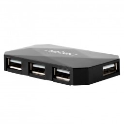 Natec Locust Hub 4 Puertos USB 2.0 Negro