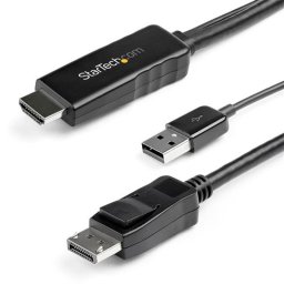 StarTech Conversor Activo de HDMI a DisplayPort 4K 30Hz 2m Negro