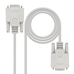 Nanocable Cable Serie RS232 DB9 Macho a DB9 Hembra 1.8m Beige