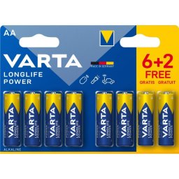 Varta Long Life Power Pack 8 Pilas AA LR06