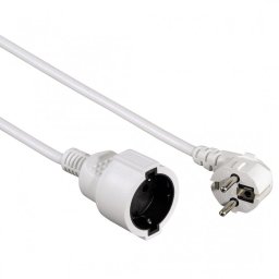 Hama Cable de Alimentación Alargador Schuko 2m Blanco