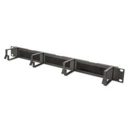 Digitus Panel de Gestión de Cables con Entradas de Cepillo + 4x Anillas de Aluminio 44x60 mm 19" Negro