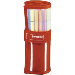 STABILO Pen 68 Estuche Enrollable de Tela de 30 Rotuladores