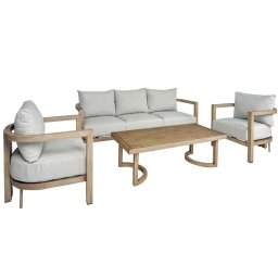 Set Sofa 3 Plazas, 2 Sillones y Mesa Actual Serie Aelst