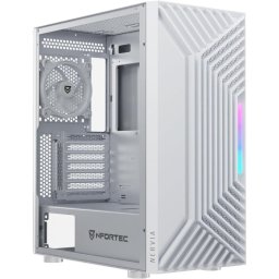 Nfortec Nervia ARGB Torre ATX Frontal Mallado 3D Cristal Templado 4 Ventiladores Blanca
