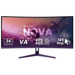 Monitor Arozzi Nova 34" QHD 165Hz VA Curvo 1ms Altavoces Gaming Púrpura
