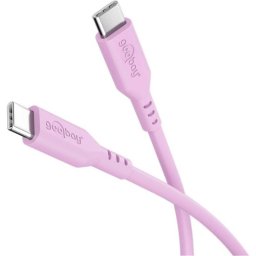 Cable USB-C Goobay 77746 1,5 m Rosa carga rápida silicona