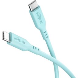 Cable USB-C Goobay 77744 1,5 m silicona carga rápida turquesa
