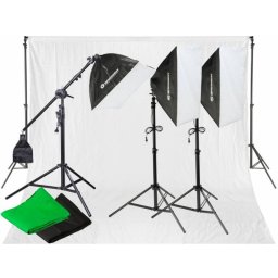 Bresser BR-2105 Daylight Set Kit de Iluminación Continua + Fondos Verde Croma/Blanco/Negro