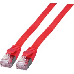 EFB-ELEKTRONIK EFB K5545RT.025 - Cable de parche plano Cat.6a, U/FTP, 0,25m, rojo