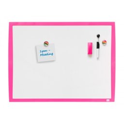 Pizarra blanca nobo magnetica marco fucsia 430x585 mm