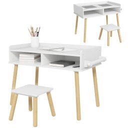 Homcom Juego De Mesa Y Silla Infantil Con Tablero De Bloques De Construcción