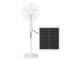 Ledme Ventilador de Pie Solar con Luz y Mando 30W Blanco