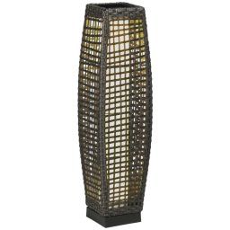 Outsunny Lámpara Solar de Jardín de Ratán Sintético con Luces LED 21x21x78 Cm