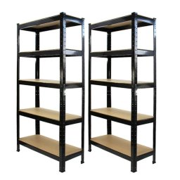 Estantería MonsterShop T-Rax Acero Negro 75x30x150 cm 5 Estantes 150 kg