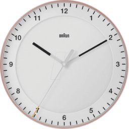 BRAUN BC17PW - Reloj de pared de cuarzo analógico, movimiento silencioso, 30 cm