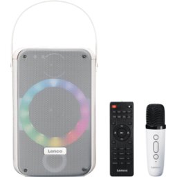 LENCO BTC-060 - Altavoz, Bluetooth, función de Karaoke, blanco