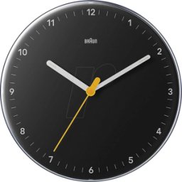 BRAUN BC26B - Reloj de pared de cuarzo analógico, movimiento silencioso, 23 cm