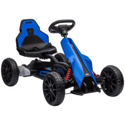 Homcom Go Kart Coche Eléctrico Para Niños De 3 A 8 Años 100x58x58,5 Cm Azul