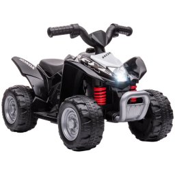 Aiyaplay Quad Eléctrico Para Niños De 18-36 Meses 6V Con Faros LED Negro