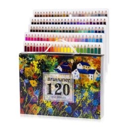 Lápiz de color 120 colores set base aceite estuche transporte madera eco