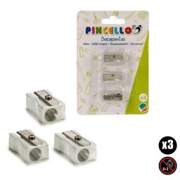 Sacapuntas aluminio set 3 unidades compacto alta durabilidad
